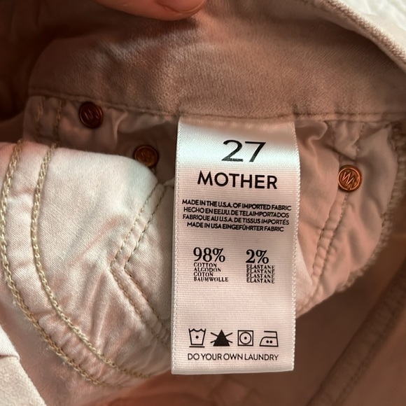 MOTHER The Looker Velvet Pant Jean Mauve Pink Size 27 Skinny Ankle Crop - Picture 7 of 14